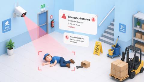 Illustrative incident view with a selected visual cue