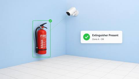 Illustrative fixed extinguisher station used for a visual check