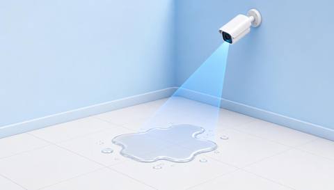 Illustrative floor view with a possible liquid pool highlighted