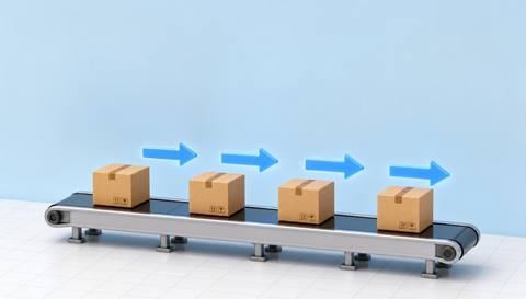 Illustration of visible product movement between production stages