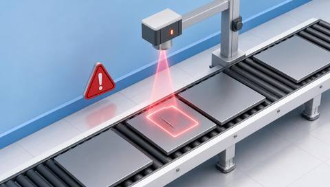 Illustration of a surface mark highlighted under controlled inspection lighting